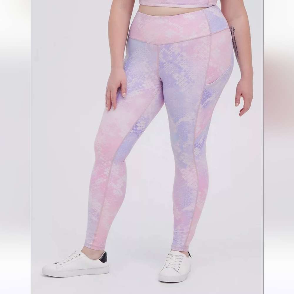 Torrid Active Pink & Purple Shiny Mermaid Print Leggings Torrid 1  (14W/16W)